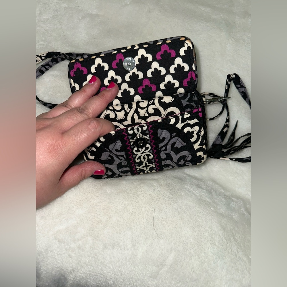 Vera Bradley All-in-One Crossbody Wallet in Canterberry Magenta - Picture 2 of 6